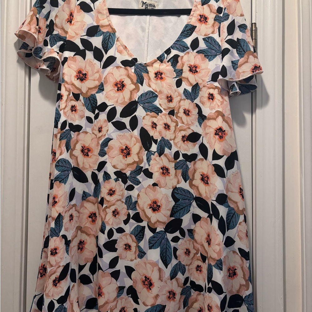 Floral Print Short Sleeve Dress - Picture 2 of 2